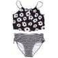 Girls (7-16) Breaking Waves 2pc. Flower & Stripe Swim Set - image 2