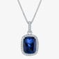 Nova Star® Lab Grown Blue Sapphire & Diamond Halo Pendant - image 2