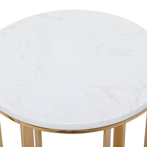 9th & Pike® Gold-Tone Metal Contemporary Accent Table - Set of 2