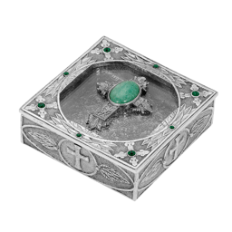 Symbols of Faith Pewter Semi-Precious Rosary Box