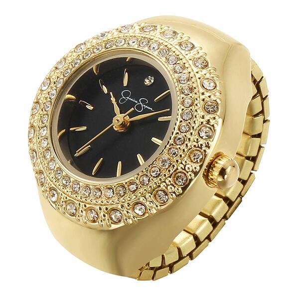 Womens Jessica Simpson Gold-Tone Adjustable Ring Watch - JR0004GD - image 