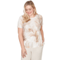 Womens Alfred Dunner Natural Wonder Feather Print Short Sleeve T - image 1