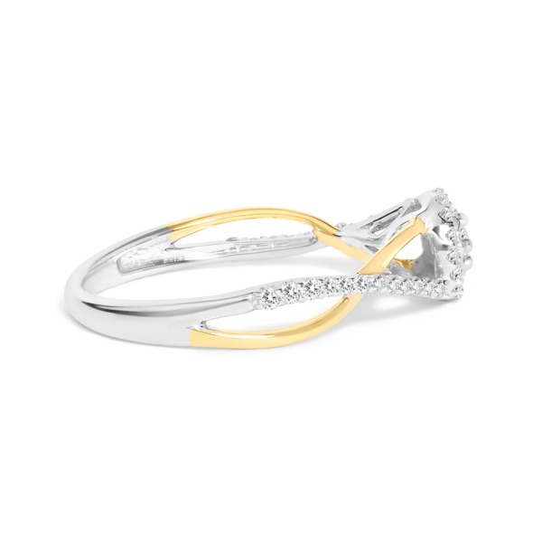 Haus of Brilliance 1/4ctw. Diamond Bypass & Halo Promise Ring