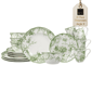 222 Fifth Adelaide Moss 16pc. Porcelain Dinnerware Set Green - image 1