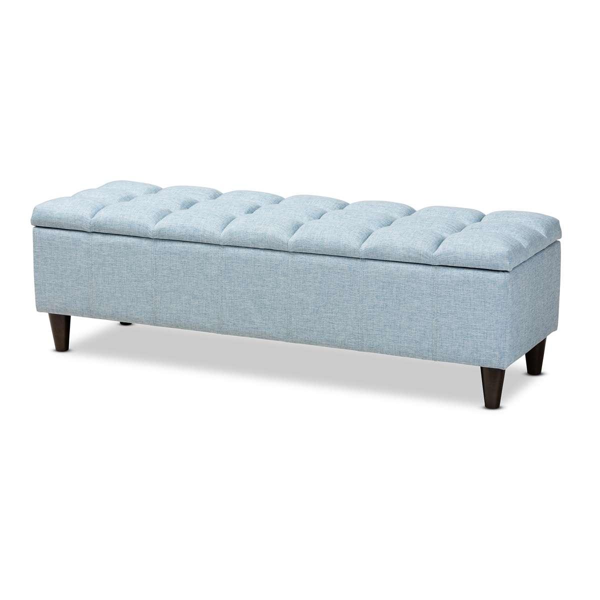 Baxton Studio Brette Wood Storage Bench Ottoman