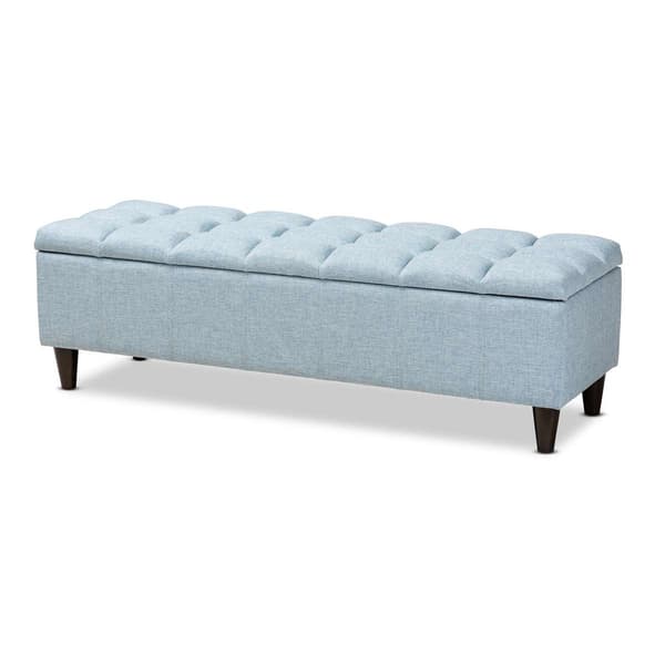 Baxton Studio Brette Wood Storage Bench Ottoman