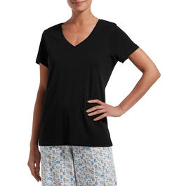 Womens HUE&#40;R&#41; Short Sleeve Solid Pajama Tee