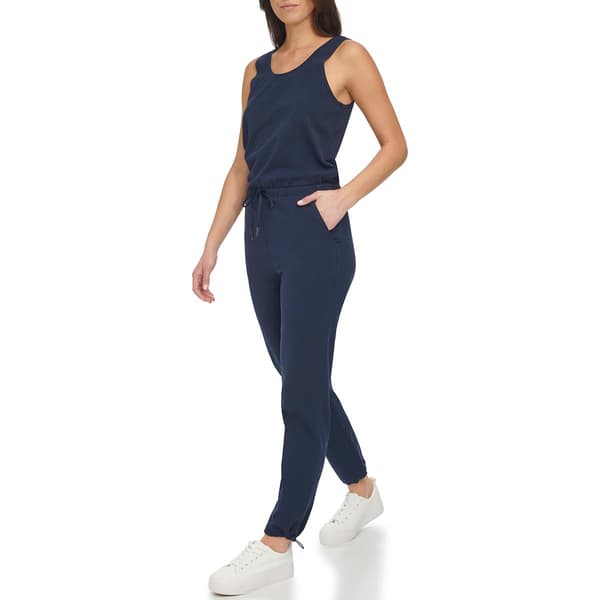 Womens Andrew Marc New York Solid Drawcord Ankle Jumpsuit