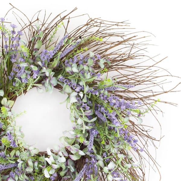 Melrose 30.5in. Mixed Floral Twig Wreath