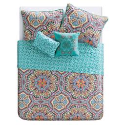 VCNY Home Yara Aqua Medallion Reversible Quilt Set