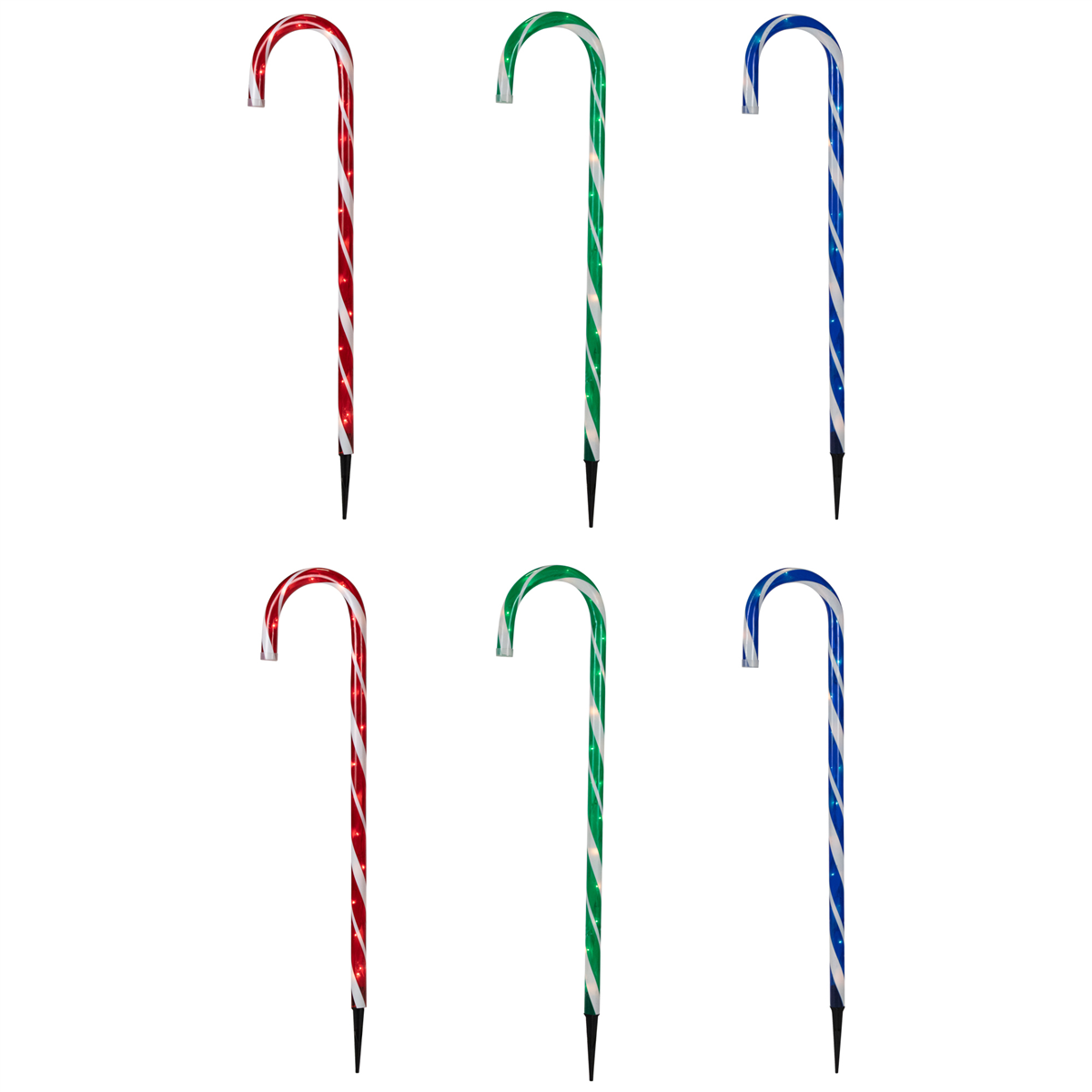 Northlight Candy Cane Christmas Pathway Markers - Set of 6