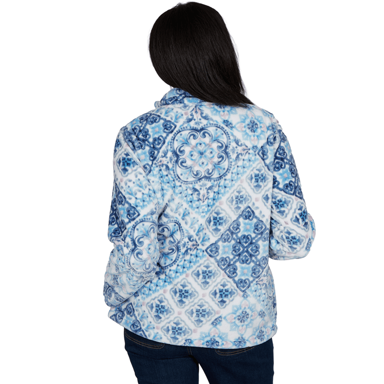 Womens Alfred Dunner Classics Medallion Zip Front Jacket