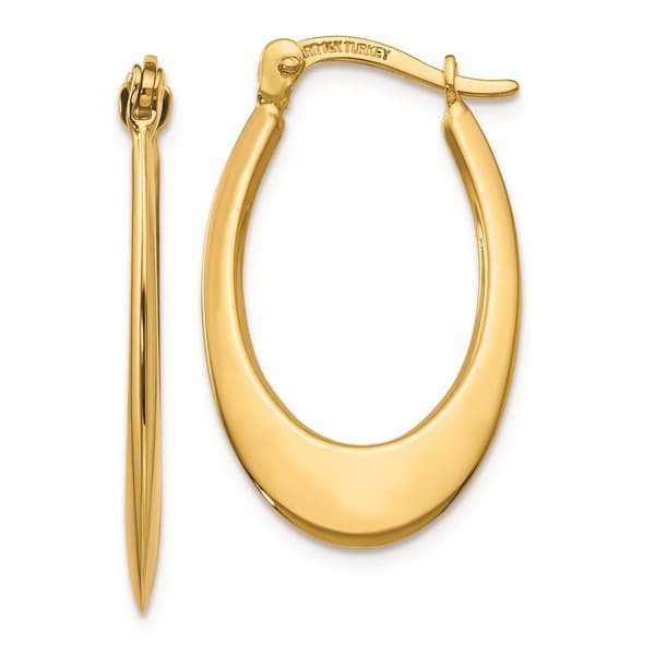 Gold Classics(tm) 14kt. Yellow Gold 11x1mm Hoop Earrings - image 