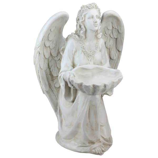 Northlight Seasonal 19.75in. Kneeling Angel Statue Bird Feeder