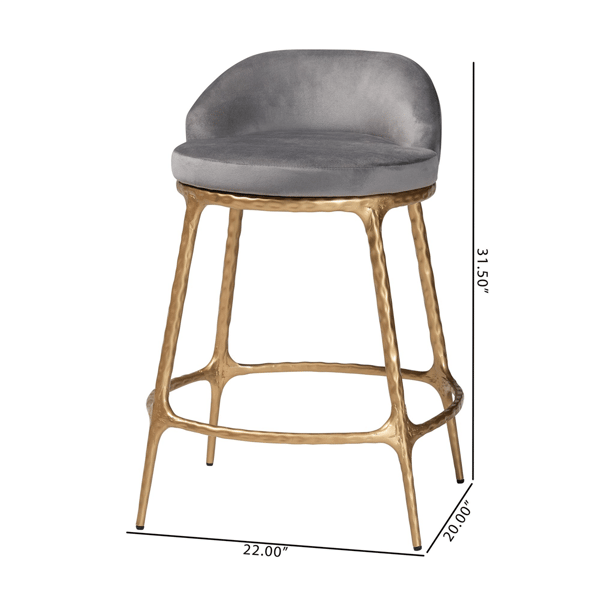 Baxton Studio Aarush Modern Rustic Counter Stool
