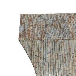 9th & Pike® Multi Geometric Mussel Shells And Wood Accent Table