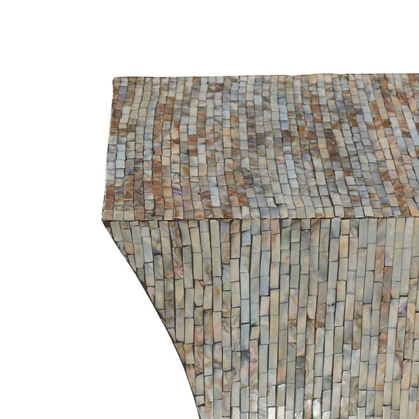 9th & Pike&#174; Multi Geometric Mussel Shells And Wood Accent Table
