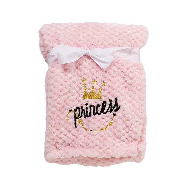 Heavenly Sent Princess Crown Applique Baby Blanket - image 