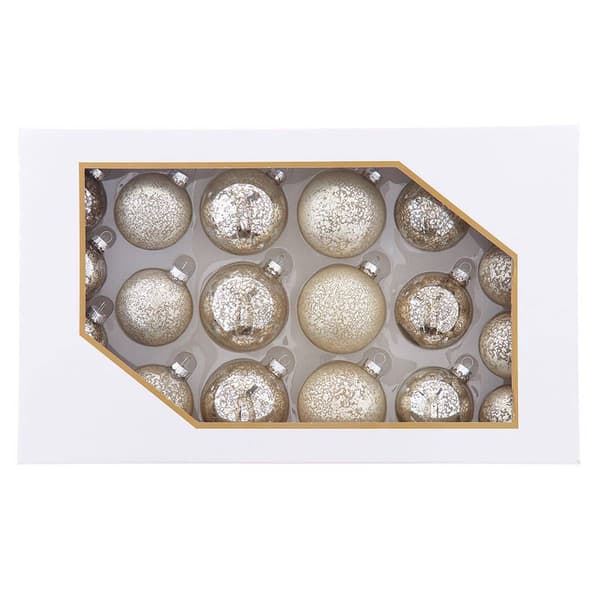 Kurt S. Adler Shiny & Matter Platinum Mercury Glass Ornament Set - image 
