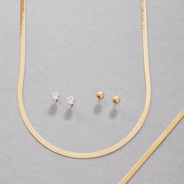 Design Collection Gold-Tone Necklace/Bracelet/Earring Set - image 