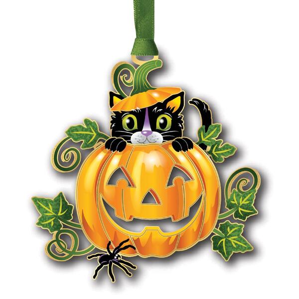 Beacon Design''s Black Cat Jack-O-Lantern Ornament - image 