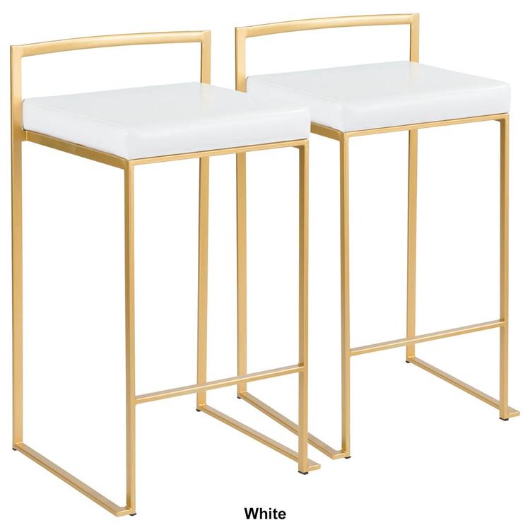 LumiSource Fuji Contemporary-Glam Counter Stools - Set of 2