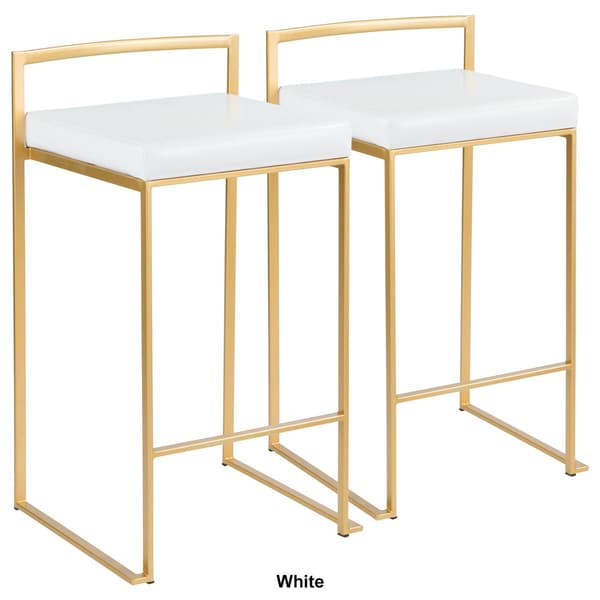 LumiSource Fuji Contemporary-Glam Counter Stools - Set of 2