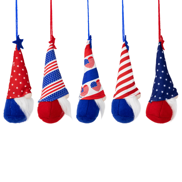 Northlight Patriotic Gnome Ornaments - Set of 5