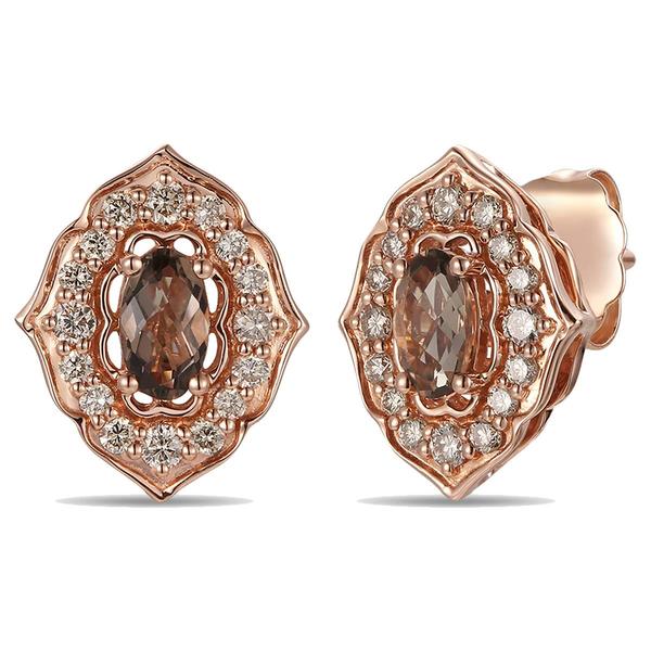 Le Vian(R) Rose Gold Smoky Quartz Diamond Earrings - image 