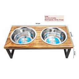Indipets Luxe Craft Wooden Elevated Feeder