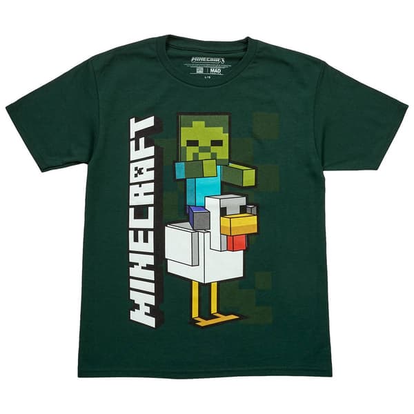 Boys (8-20) Mad Engine Minecraft(tm) Chicken Jockey Graphic Tee - image 