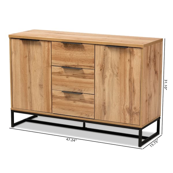 Baxton Studio Reid Modern 2 Drawer Sideboard Buffet