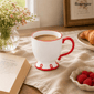 Sango Splash of Cheers 16oz. Red & White Coffee Mugs - Set of 14 - image 9