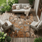 HomeRoots Chocolate Terracotta & Ivory Abstract Area Rug - image 1