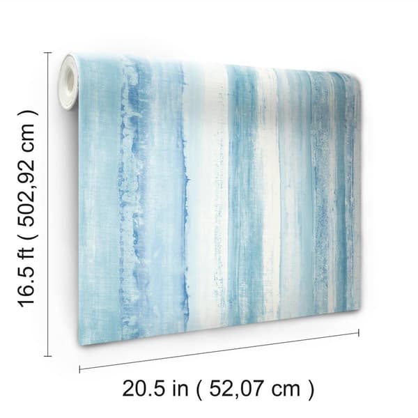 RoomMates&#174; Blue Watercolor Stripe Blue Peel & Stick Wallpaper