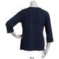 Petite Napa Valley 3/4 Sleeve Floral Shoulder Button Blouse - image 2