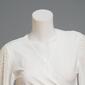 Womens MSK Chiffon Pearl Trim Cold Shoulder Elbow Sleeve Blouse - image 3