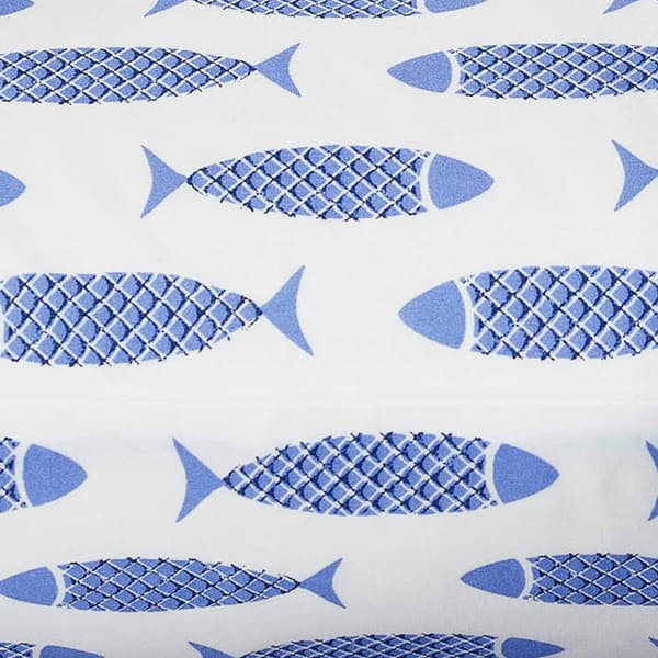 Nautica Woodblock Fish Sheet Set