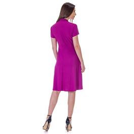 Womens 24/7 Comfort Apparel Knee Length Ruched Wrap Dress