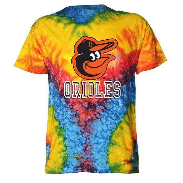 Mens Stitches Oriole Tie Dye Carnival Tee - image 