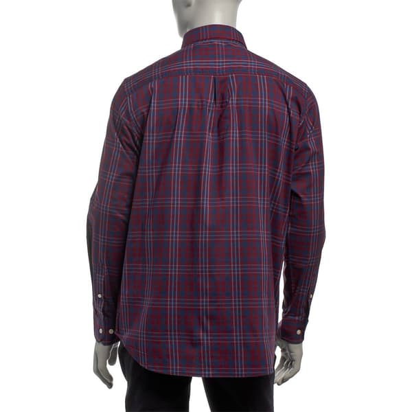 Mens Architect® Regular Fit Plaid Button Down Shirt - Zinfandel