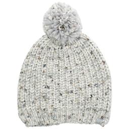 Womens Cuddl Duds Chenille Speckled Rib Beanie w/Pom
