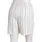Womens Per Se Stripe Linen Shorts With Rope Belt-White/ Black - image 2
