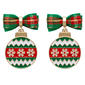 Plaid Bow Ornament Earrings - image 1