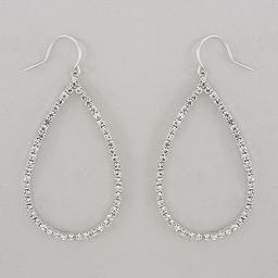 Rosa Rhinestones Large Open Teardrop Earrings