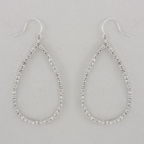 Rosa Rhinestones Large Open Teardrop Earrings