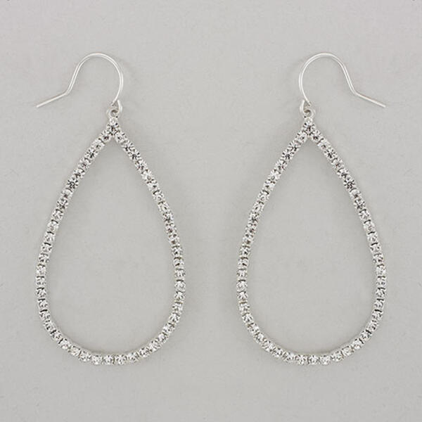 Rosa Rhinestones Large Open Teardrop Earrings - image 