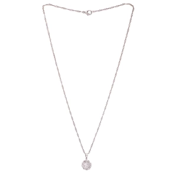 Gianni Argento Cubic Zirconia & Millenial Ball Pendant Necklace