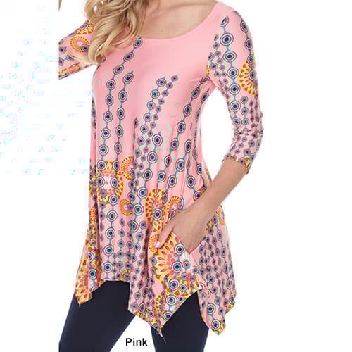 Womens White Mark Rella Tunic with Bell Sleeves