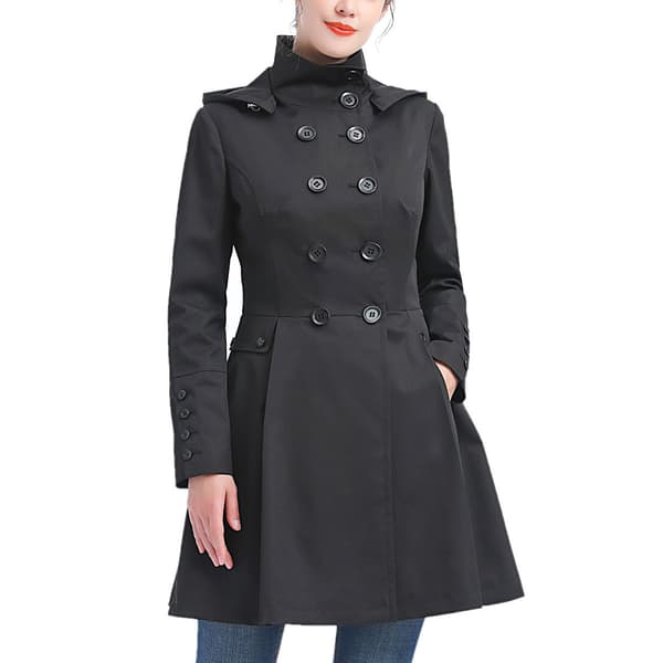 Womens BGSD Waterproof Hooded Mid Length Trench Coat - image 